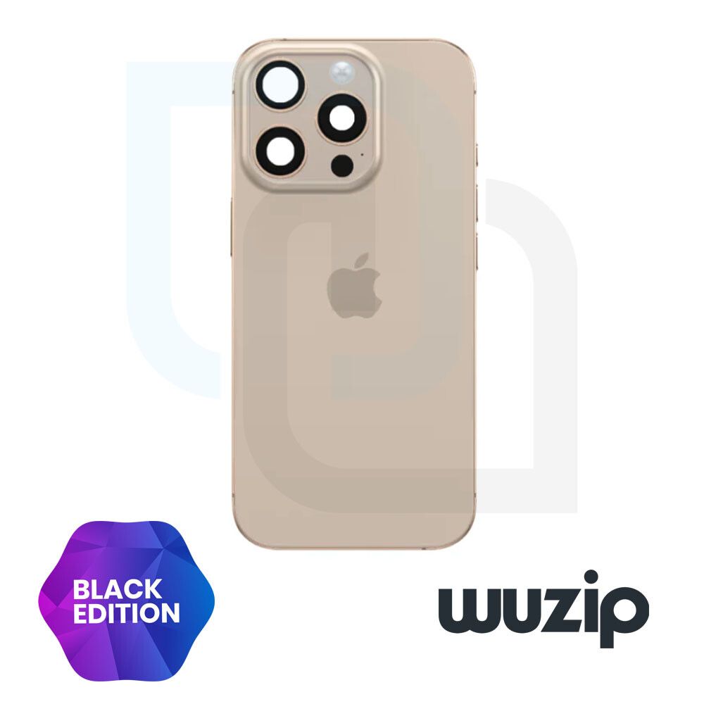 Tapa Bateria Trasera iPhone 16 Pro Max Dorado C/lentes de camaras