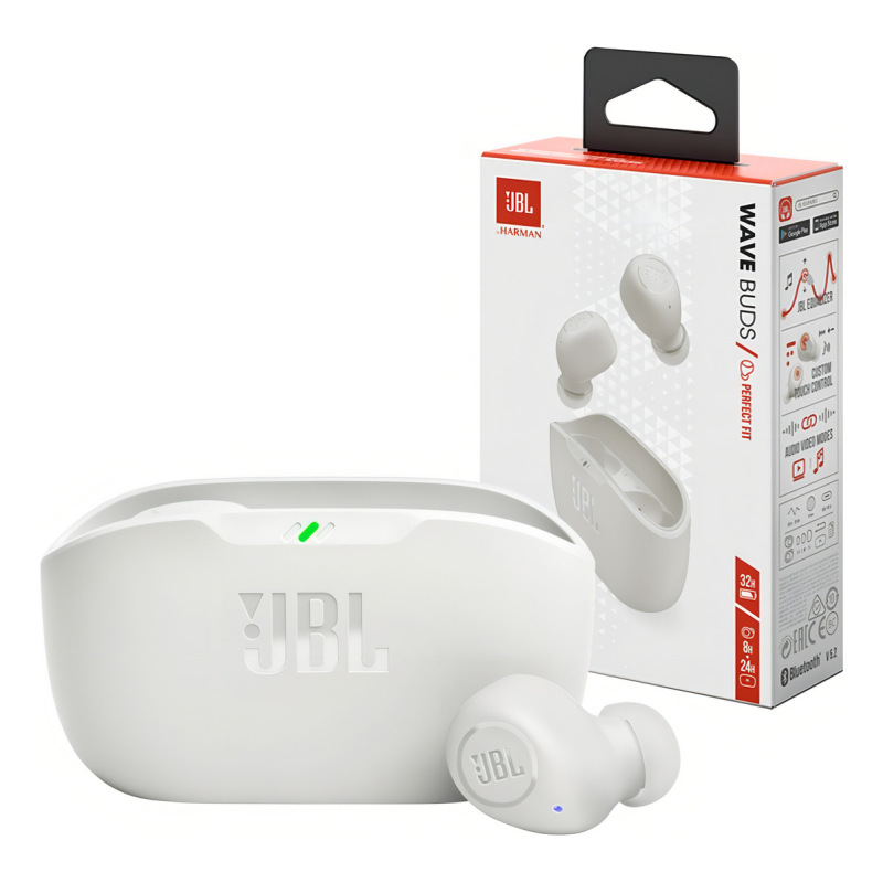 Auriculares JBL Inalámbricos Wave Buds Blanco
