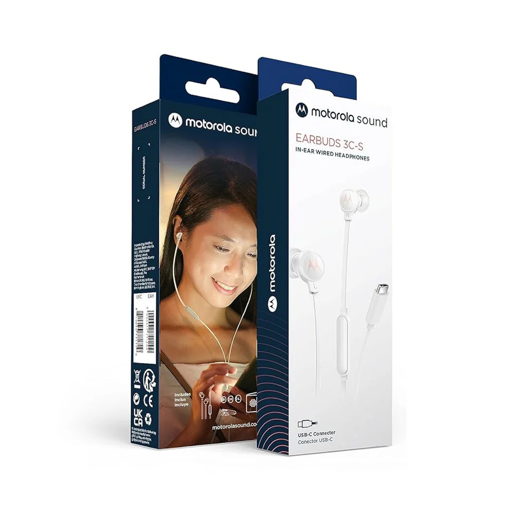 Auriculares Motorola Tipo C- Earbuds 3C-S- Blanco en Caja
