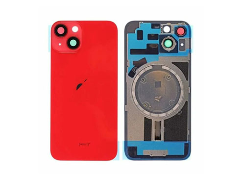 Tapa Bateria Trasera iPhone 14 Rojo C/lentes de camaras