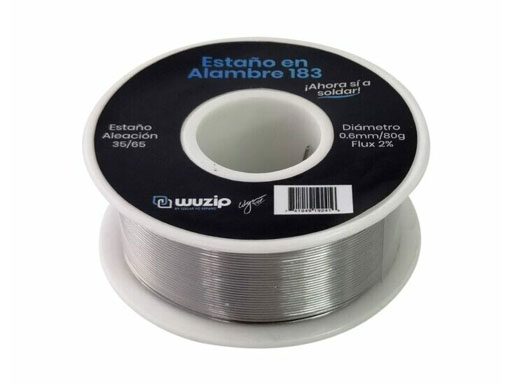 Estaño en hilo WUZIP rollo 80g 35/65 0.6MM