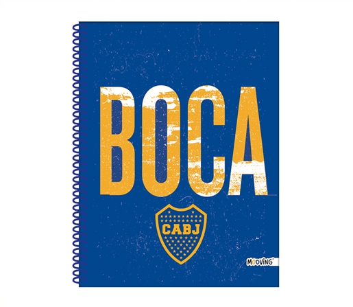 CUADERNO C/ESPIRAL *MOOVING* UNIVERSITARIO T/F A4 80H RAYADO BOCA JR *COLEC