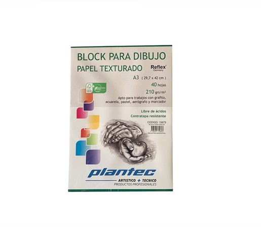 BLOCK DE DIBUJO PLANTEC A3 210G BLANCO TEXTURADO 40H