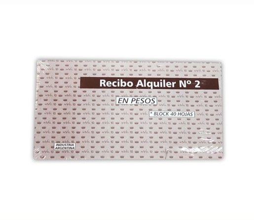 RECIBO DE ALQUILER NIVEL 10 N°2 26X11.5 40H
