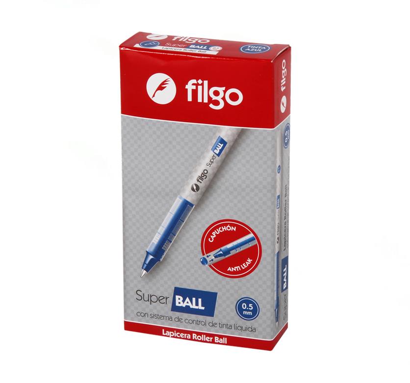 BOLIGRAFO ROLLER FILGO SUPER BALL 0.5 ROJO CJ X12
