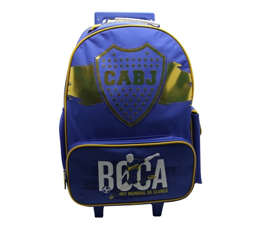 MOCHILA CRESKO 18" CARRO 2 CIERRES BOCA JR. ESCUDO