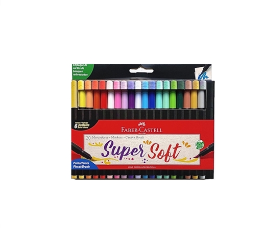 MARCADOR PUNTA PINCEL FABER CASTELL SUPERSOFT EST. X20