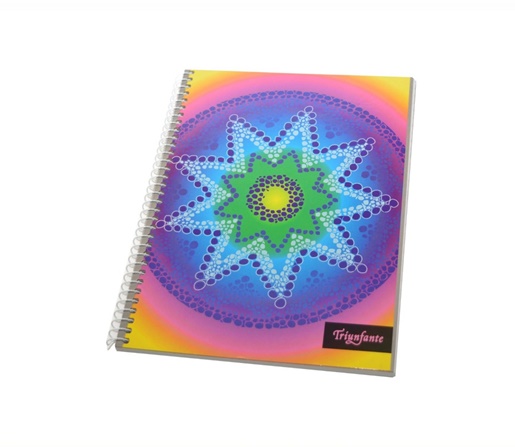 CUADERNO C/ESPIRAL TRIUNFANTE MANDALAS T/SEMIRRIGIDA A5 80H RAYADO