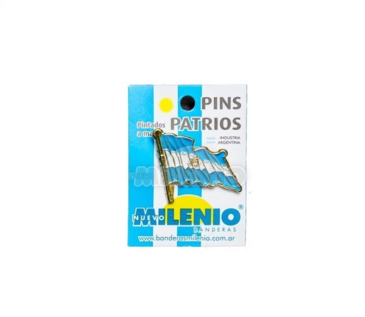 PIN ARGENTINA MILENIO N°12 BANDERA FLAMEANDO X 1U