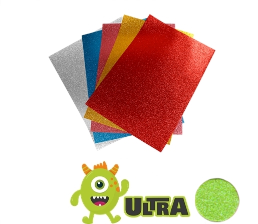 GOMA EVA GLITTER ULTRA 40X60 1.7MM VERDE MANZANA