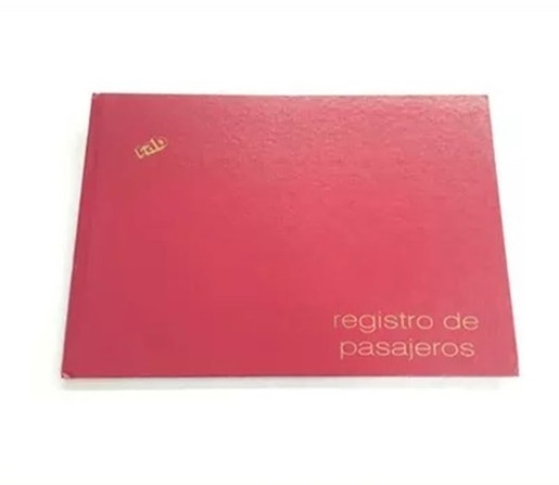 LIBRO REGISTRO DE PASAJEROS RAB T/F 38X26 25 FOLIOS