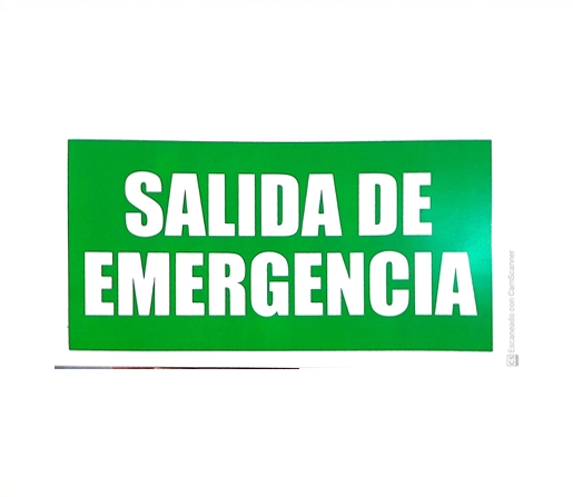 CARTEL ALTO IMPACTO 14X26 SALIDA DE EMERGENCIA C/FLECHA