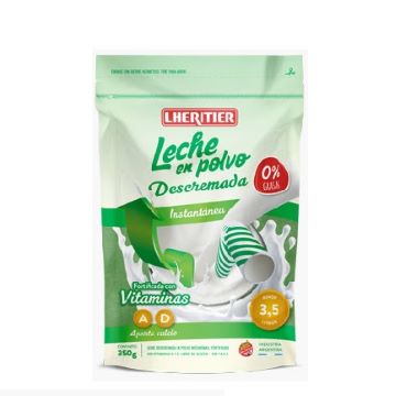 **PROMO 10% OFF* LECHE EN POLVO DESCREMADA INST 350GR LHERITIER