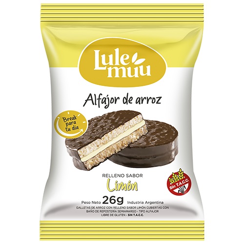 ALFAJOR DE ARROZ LIMON X12U  LULEMUU