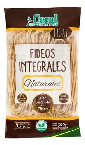 FIDEOS INTEGRALES ESPINACA X 300G CERAL
