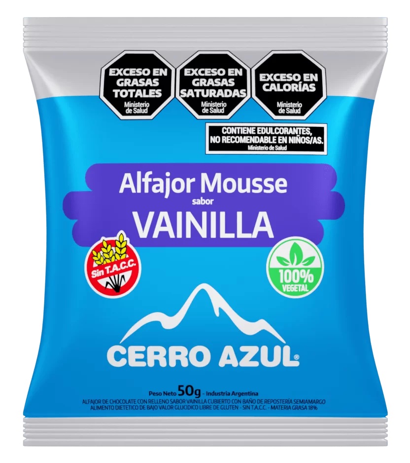 ALFAJORES DE MOUSSE DE VAINILLA X12U CERRO AZUL