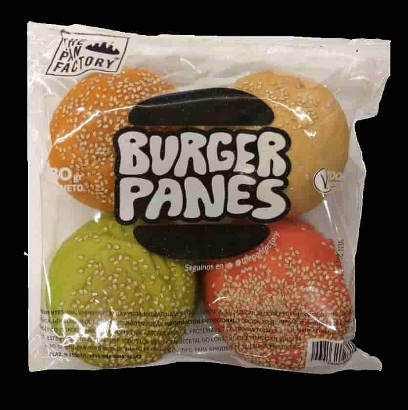 PAN VEGANO DE COLORES PARA HAMBURGUESA X4UNI THE PAN FACTORY