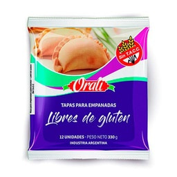 TAPAS PARA EMPANADAS SIN TACC X12UNI. ORALI
