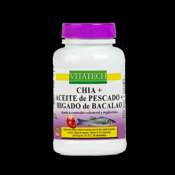 CHIA + ACEITE DE PESCADO + HIGADO DE BACALAO X30COMP VITATECH