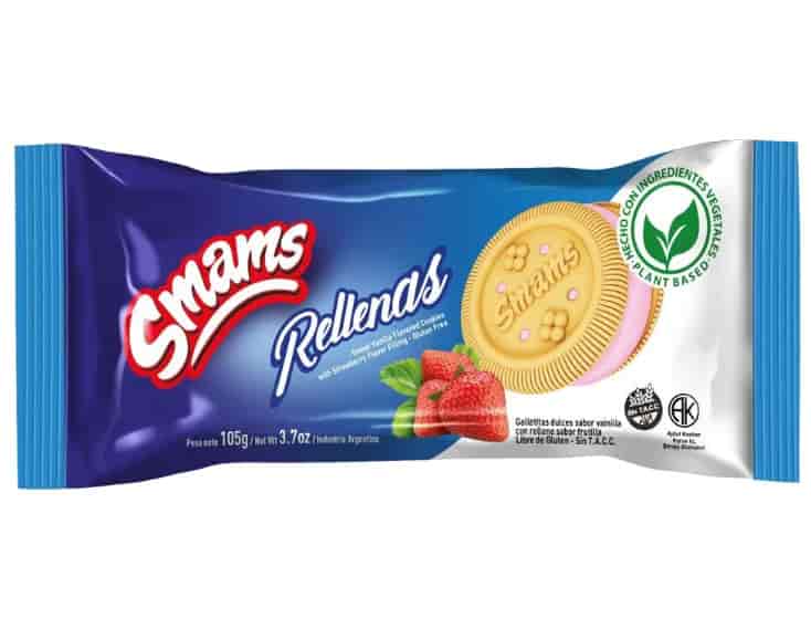 GALLETITAS VAINILLA RELLENAS FRUTILLA SMAMS X105G