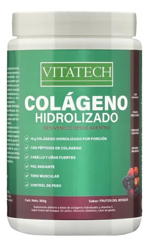 PROTEINA DE COLAGENO HIDROLIZADO FRUTOS DEL BOSQUE X360GR VITATECH