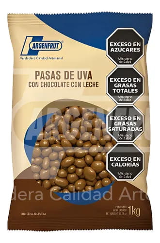 PASAS DE UVA C/CHOCOLATE CON LECHE 120GR ARGENFRUT