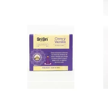 INCIENSO EN CONO COCO Y VAINILLA  X25GR SRI SRI