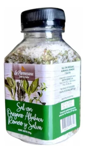 SAL CON OREGANO, ALBAHACA, ROMERO Y SALVIA X250G. LA PARMESANA
