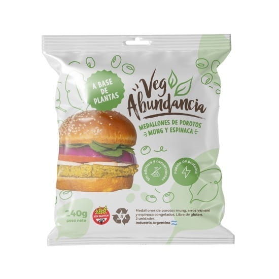 MEDALLONES DE POROTOS MUNG Y ESPINACA X2 UND VEGABUNDANCIA