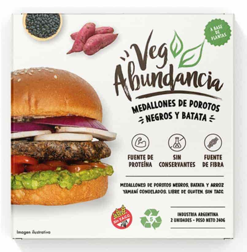 MEDALLONES DE POROTO NEGRO  Y BATATA X2 UND VEGABUNDANCIA