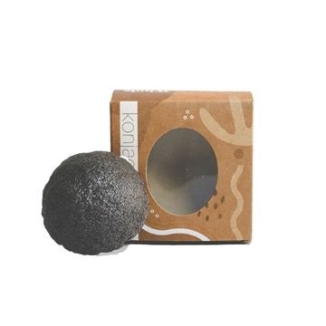 ESPONJA CORPORAL BIODEGRADABLE DE CHARCOAL KONJAC WHOLE GREEN