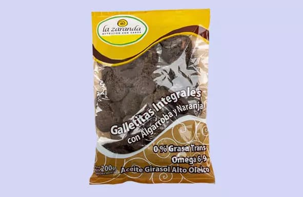 GALLETAS INTEG C/AZUCAR ALGARROBA Y NARANJA 200GR LA ZARANDA
