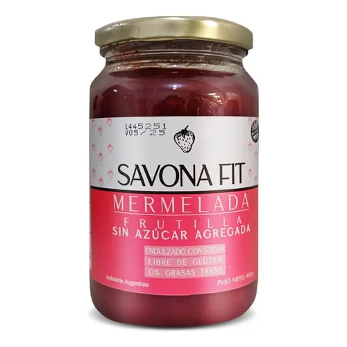 MERMELADA DE FRUTILLA S/AZUCAR 400GR SAVONA FIT
