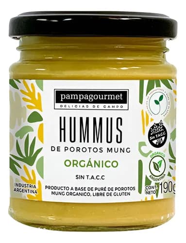 HUMMUS DE POROTOS MUNG ORGANICOS 190GR PAMPAGOURMET