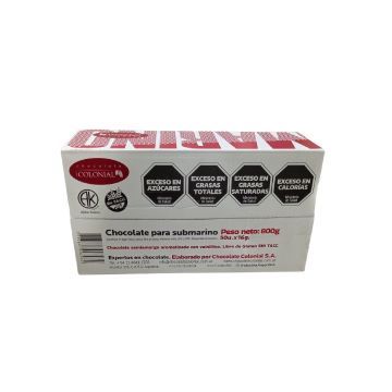 CHOCOLATE PARA SUBMARINO 50U 16GR COLONIAL