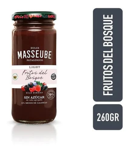 DULCE DE F. BOSQUE LIGHT SIN AZUCAR 260GR MASSEUBE PATAGONICO
