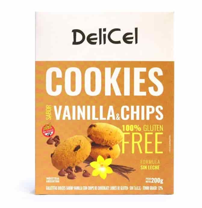 COOKIES VAINILLA Y CHIPS 150GR DELICEL