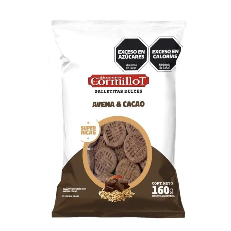 GALLETITAS AVENA Y CACAO 160GR CORMILLOT