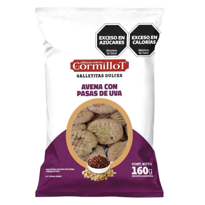 GALLETITAS AVENA Y PASAS DE UVA 160GR CORMILLOT