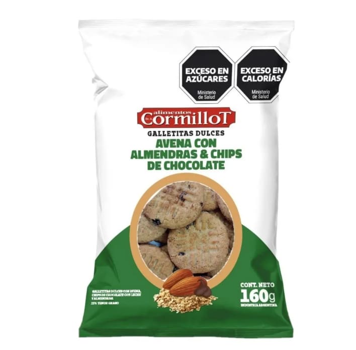 GALLETITAS AVENA Y CHIPS DE CHOCOLATE 160GR CORMILLOT