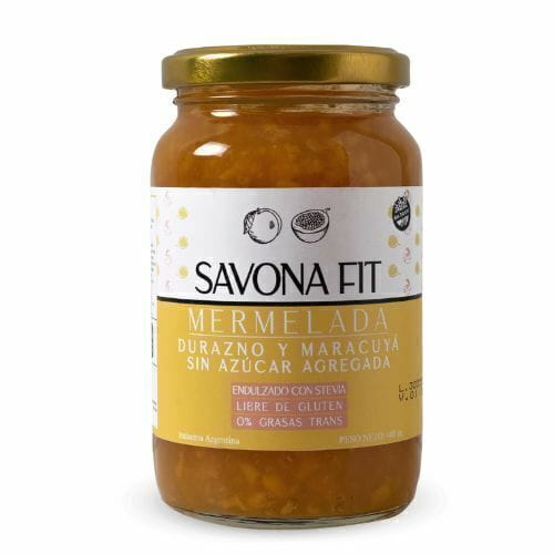 MERMELADA DURAZNO Y MARACUYA S/AZUCAR 400GR SAVONA FIT