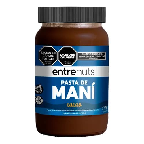 PASTA DE MANI CON CACAO SIN TACC 380GR ENTRENUTS
