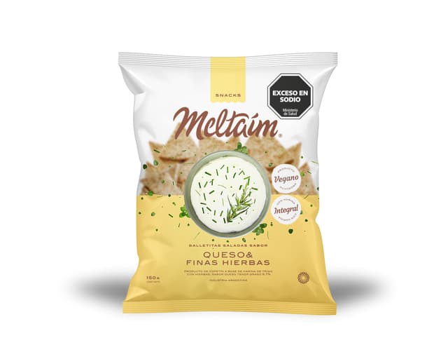 SNACKS CON QUESO Y FINAS HIERBAS 150GR MELTAIM