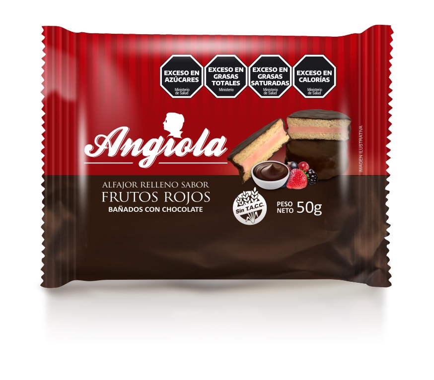 ALFAJORES RELLENOS DE FRUTOS ROJOS BAÑADOS SIN GLUTEN 12U ANGIOLA