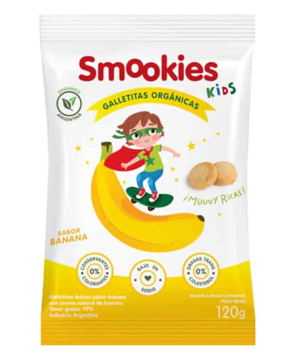 GALLETITAS ORGANICAS KIDS BANANA 120GR SMOOKIES