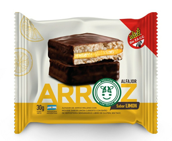 ALFAJOR DE ARROZ SABOR LIMON X24 30GR FELICES LAS VACAS