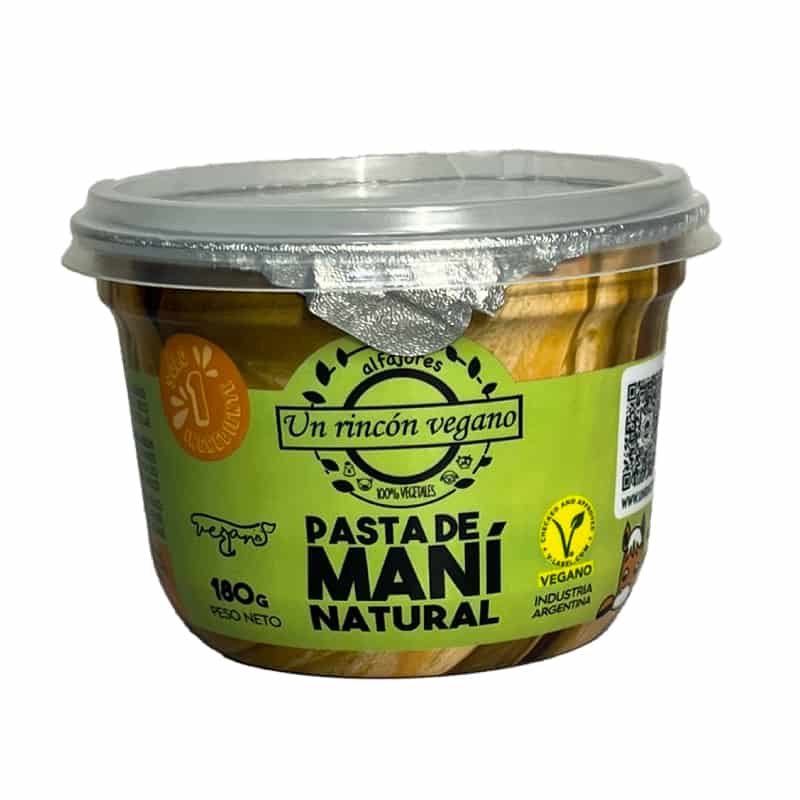PASTA DE MANI NATURAL 180GR UN RINCON VEGANO
