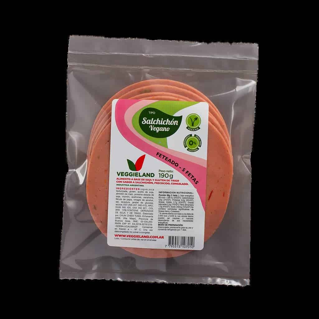 SALAME VEGANO EN FETAS X10U. VEGGIELAND