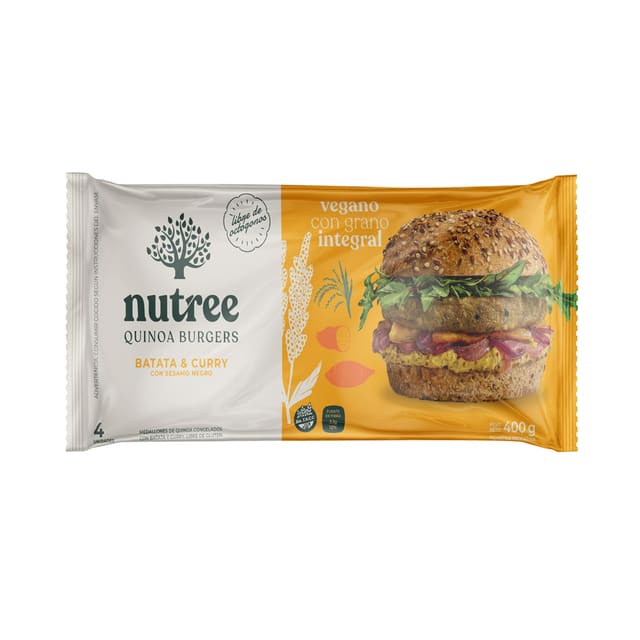 MEDALLON DE QUINOA CON BATATA Y CURRY X400G NUTREE