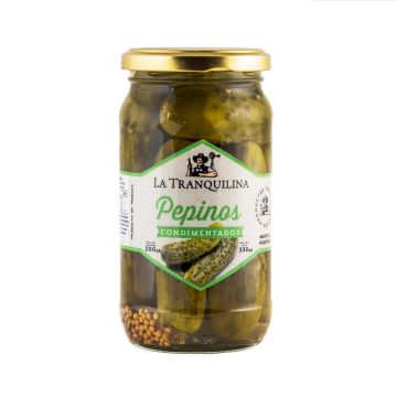 PEPINOS CONDIMENTADOS 330GR LA TRANQUILINA